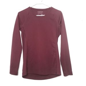 Patagonia Capilene Midweight Baselayer Top Size Small Burgundy Long Sleeve Shirt